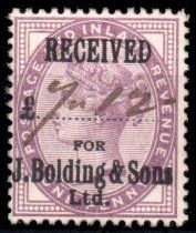This postage stamp with Bolding's name as a commercial overprint comes from http://cosgb.blogspot.nl/2013/03/j-bolding-sons-ltd.html